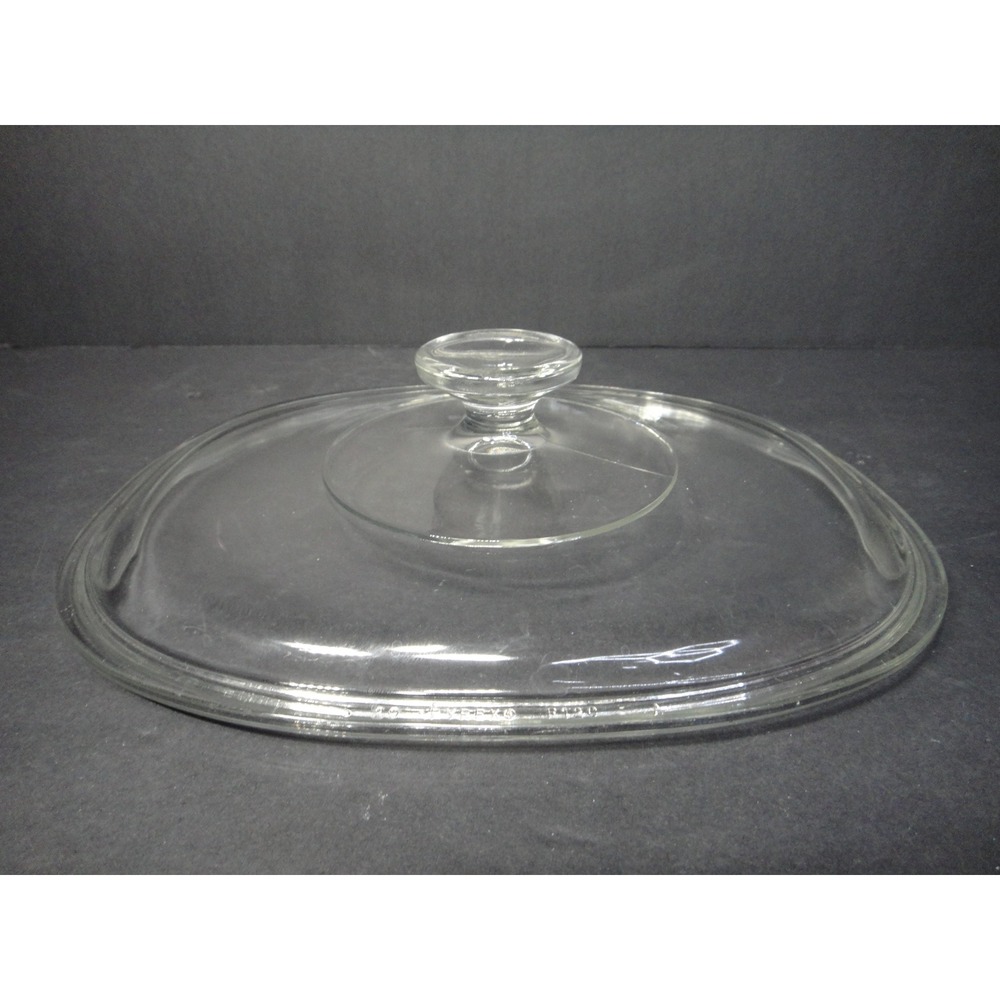 Pyrex #F12C Oval Clear Glass Replacement Lid for Casserole Dish 9.5 x 7.25" VTG